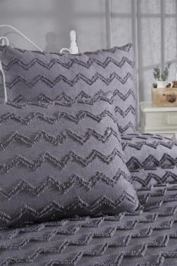 Çeyiz Diyarı Lumpa 3 Parça Çift Kişilik Pike Takımı Antrasit - 4