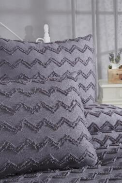 Çeyiz Diyarı Lumpa 3 Parça Çift Kişilik Pike Takımı Antrasit - 6