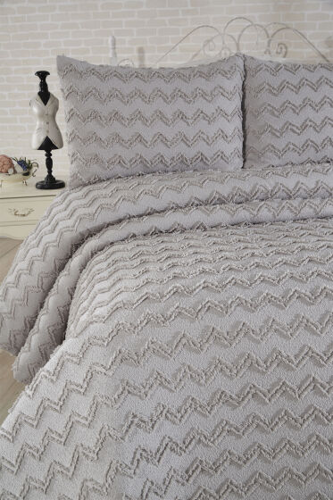 Çeyiz Diyarı Lumpa 3 Parça Çift Kişilik Pike Takımı Gri - Çeyiz Diyarı (1)