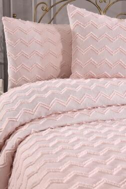 Çeyiz Diyarı Lumpa 3 Parça Çift Kişilik Pike Takımı Pudra - 2