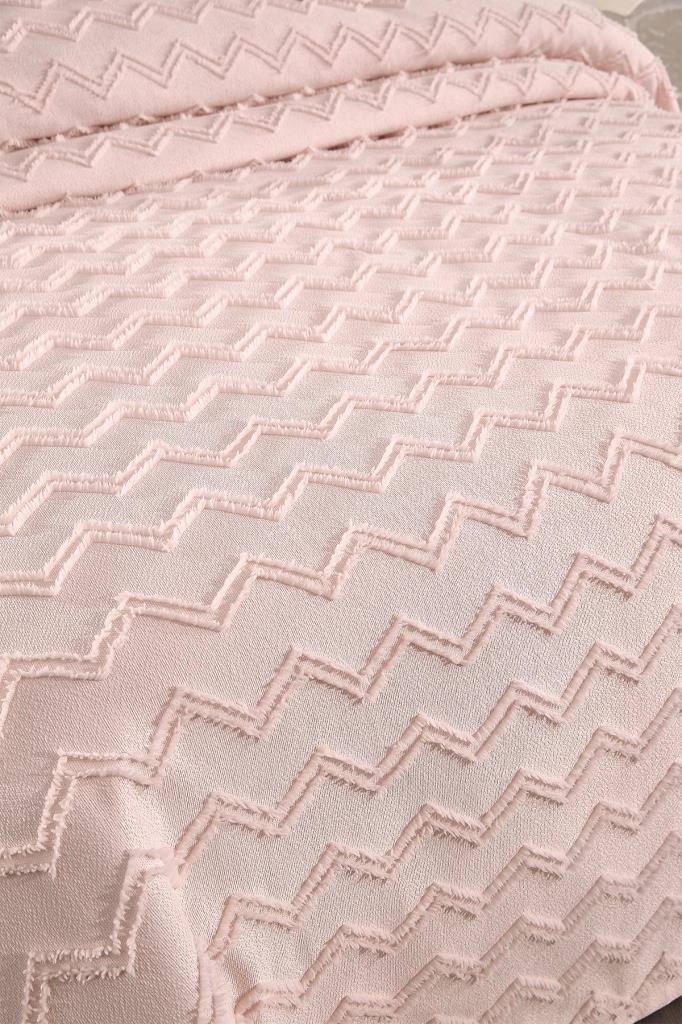 Çeyiz Diyarı Lumpa 3 Parça Çift Kişilik Pike Takımı Pudra - 3