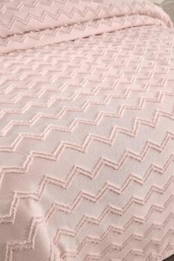 Çeyiz Diyarı Lumpa 3 Parça Çift Kişilik Pike Takımı Pudra - 3