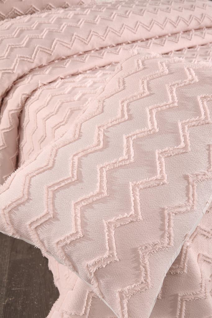 Çeyiz Diyarı Lumpa 3 Parça Çift Kişilik Pike Takımı Pudra - 4