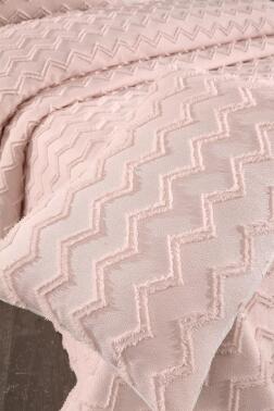 Çeyiz Diyarı Lumpa 3 Parça Çift Kişilik Pike Takımı Pudra - 4