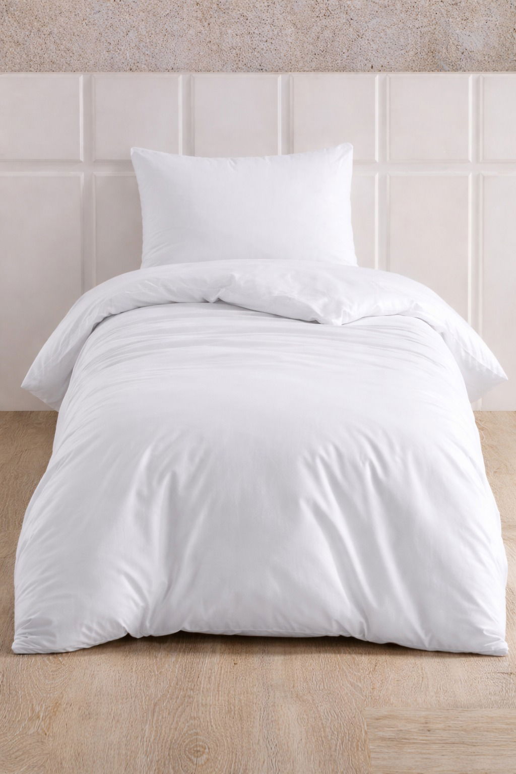 Çeyiz Diyarı Almond Lastikli Çarşaflı Tek Kişilik Nevresim Takımı Beyaz - 1