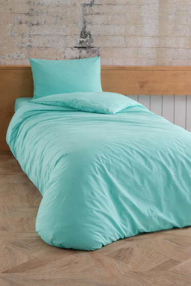 Çeyiz Diyarı Almond Lastikli Çarşaflı Tek Kişilik Nevresim Takımı Buz Mavisi - Çeyiz Diyarı