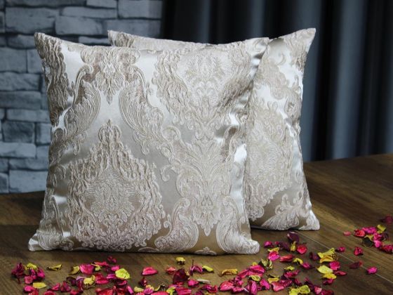 Çeyiz Diyarı Mina Şönil 2 li Kırlent Kılıfı Cappucino - Çeyiz Diyarı