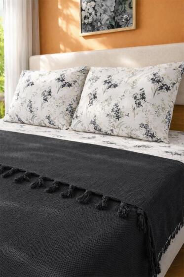 Çeyiz Diyarı Natural Çift Kişilik Pamuklu Pike Takımı Antrasit - Çeyiz Diyarı (1)