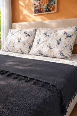 Çeyiz Diyarı Natural Çift Kişilik Pamuklu Pike Takımı Antrasit - 3