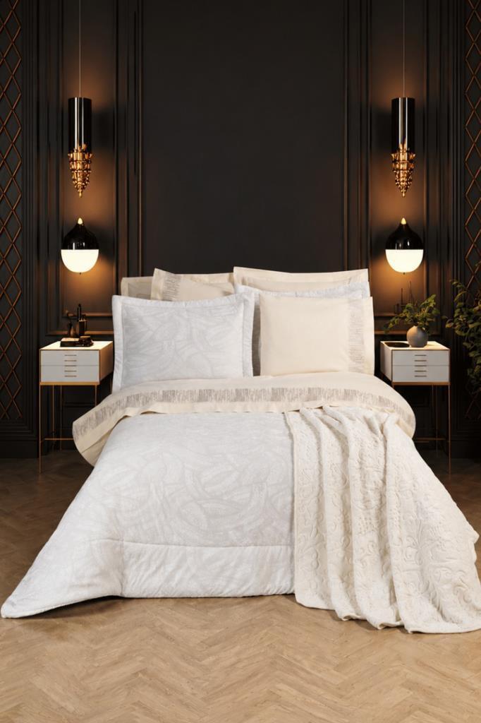 Çeyiz Diyarı Neslia 10 Parça Çeyiz Seti Krem - 1