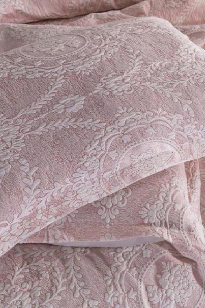 Çeyiz Diyarı Nisa Jakarlı Yatak Örtüsü Pudra - 4