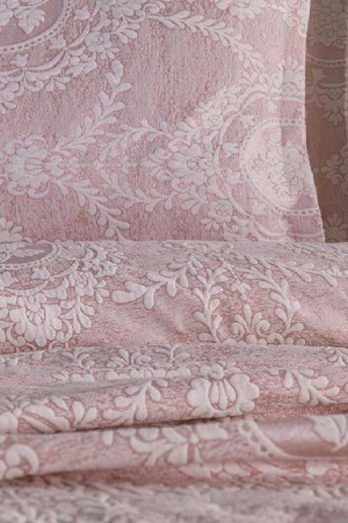 Çeyiz Diyarı Nisa Jakarlı Yatak Örtüsü Pudra - 2