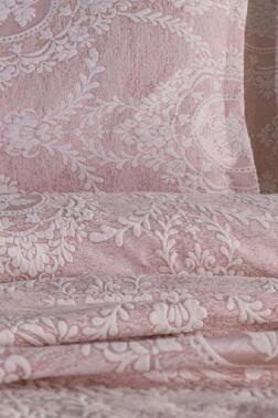 Çeyiz Diyarı Nisa Jakarlı Yatak Örtüsü Pudra - 2
