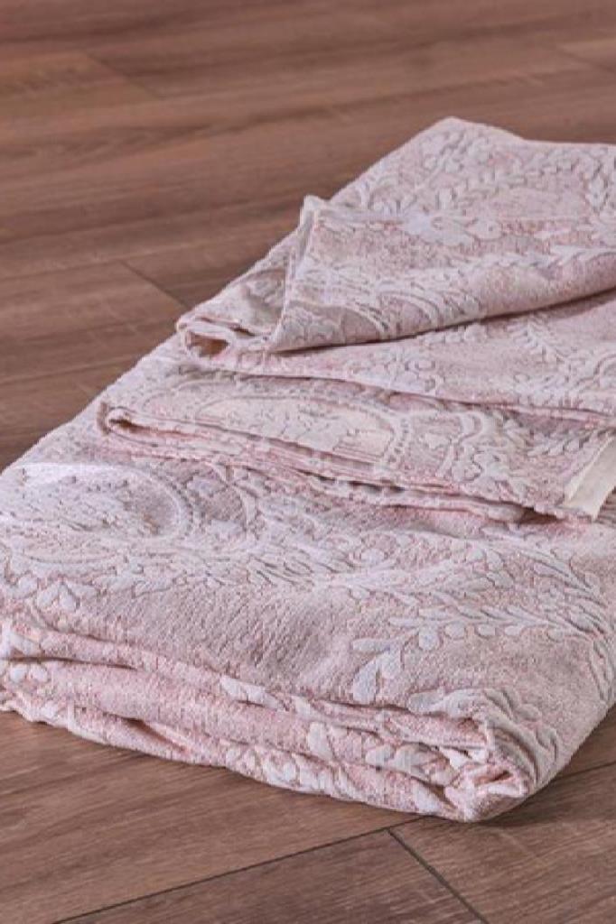 Çeyiz Diyarı Nisa Jakarlı Yatak Örtüsü Pudra - 6