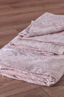 Çeyiz Diyarı Nisa Jakarlı Yatak Örtüsü Pudra - 6