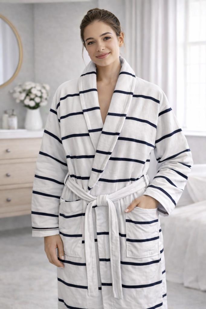 Çeyiz Diyarı Oceanis Şal Yaka Tek Bornoz - 1