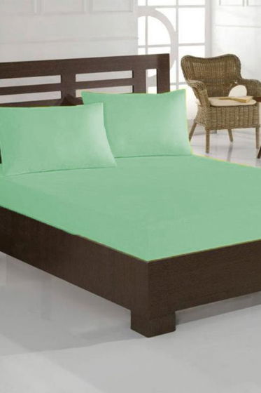 Çeyiz Diyarı Penye Çift Kişilik Lastikli Çarşaf Mint - Çeyiz Diyarı