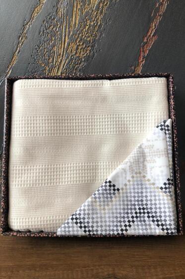 Çeyiz Diyarı Petek Çift Kişilik Pamuklu Pike Takımı Bej - Çeyiz Diyarı