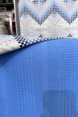 Çeyiz Diyarı Petek Tek Kişilik Pamuklu Pike Takımı Mavi - 4