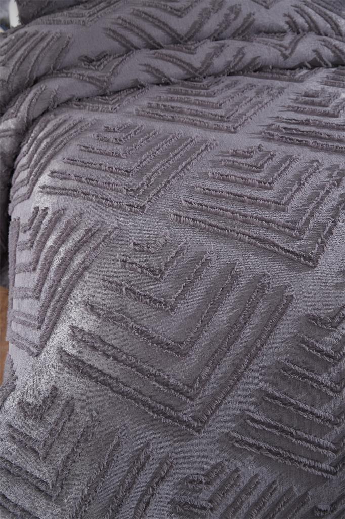 Çeyiz Diyarı Pine 2 Parça Tek Kişilik Pike Takımı Antrasit - 2