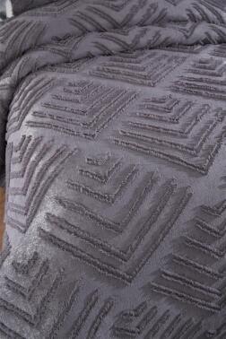 Çeyiz Diyarı Pine 2 Parça Tek Kişilik Pike Takımı Antrasit - 2