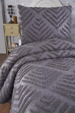 Çeyiz Diyarı Pine 2 Parça Tek Kişilik Pike Takımı Antrasit - 3