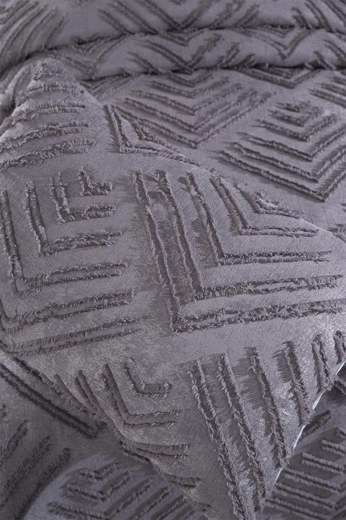 Çeyiz Diyarı Pine 2 Parça Tek Kişilik Pike Takımı Antrasit - 7