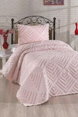 Çeyiz Diyarı Pine 2 Parça Tek Kişilik Pike Takımı Pudra - 1