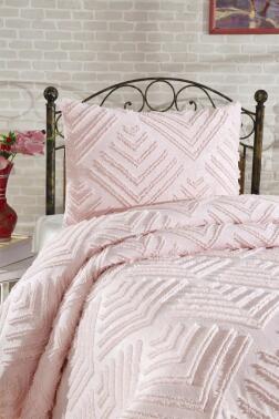 Çeyiz Diyarı Pine 2 Parça Tek Kişilik Pike Takımı Pudra - 2