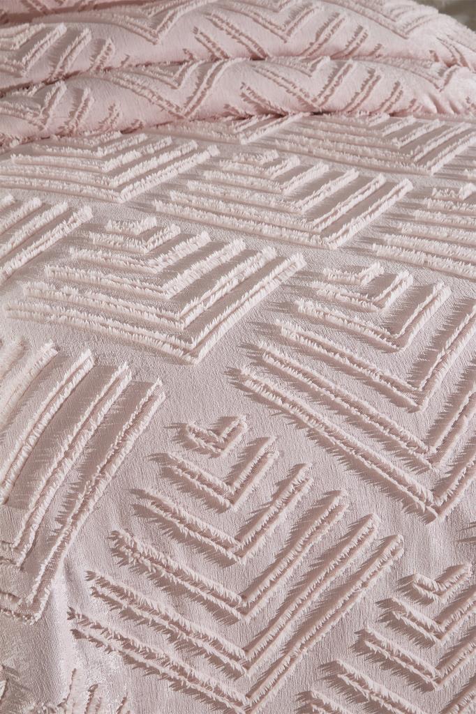 Çeyiz Diyarı Pine 2 Parça Tek Kişilik Pike Takımı Pudra - 4