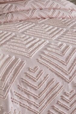 Çeyiz Diyarı Pine 2 Parça Tek Kişilik Pike Takımı Pudra - 4