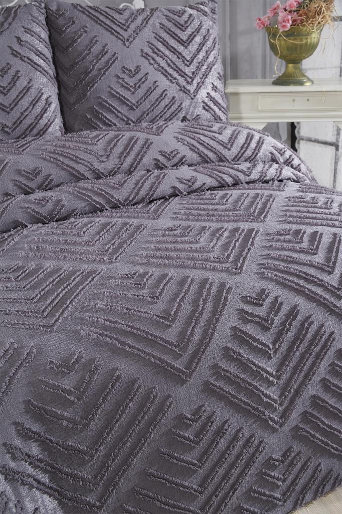 Çeyiz Diyarı Pine 3 Parça Çift Kişilik Pike Takımı Antrasit - 2