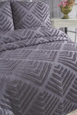 Çeyiz Diyarı Pine 3 Parça Çift Kişilik Pike Takımı Antrasit - 2