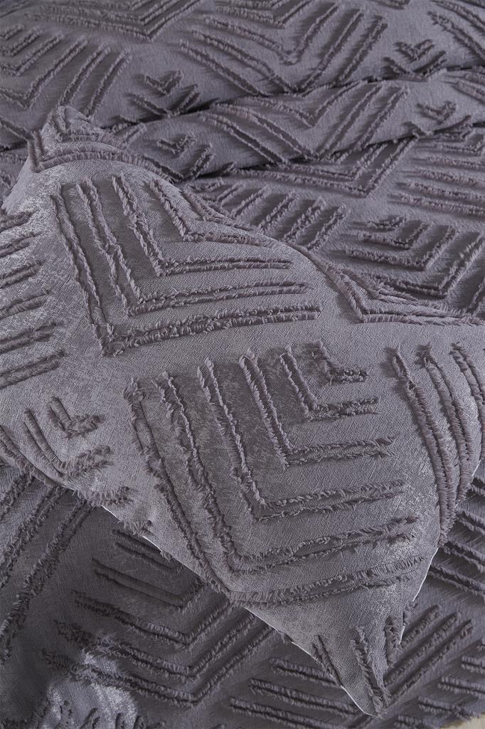 Çeyiz Diyarı Pine 3 Parça Çift Kişilik Pike Takımı Antrasit - 4