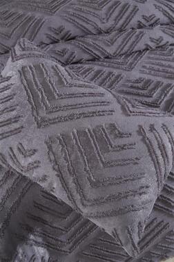 Çeyiz Diyarı Pine 3 Parça Çift Kişilik Pike Takımı Antrasit - 4