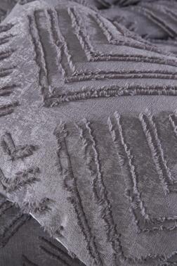 Çeyiz Diyarı Pine 3 Parça Çift Kişilik Pike Takımı Antrasit - 5