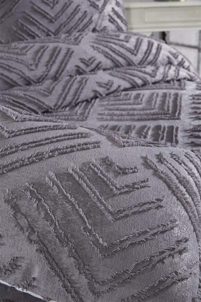 Çeyiz Diyarı Pine 3 Parça Çift Kişilik Pike Takımı Antrasit - 6