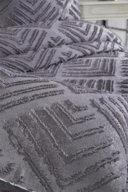 Çeyiz Diyarı Pine 3 Parça Çift Kişilik Pike Takımı Antrasit - 6