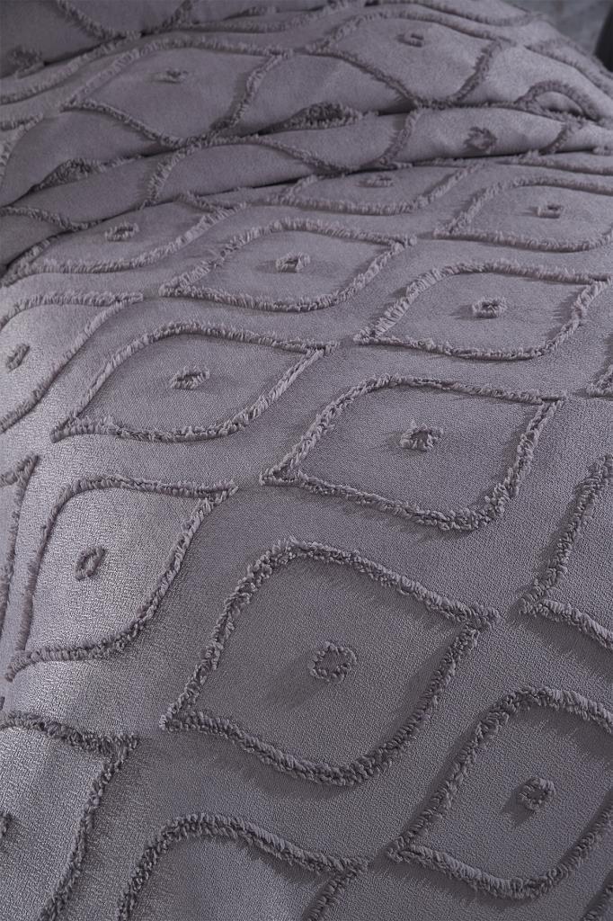 Çeyiz Diyarı Pirot 2 Parça Tek Kişilik Pike Takımı Antrasit - 3