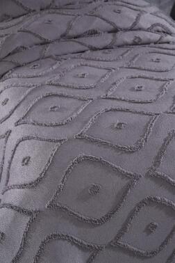 Çeyiz Diyarı Pirot 2 Parça Tek Kişilik Pike Takımı Antrasit - 3