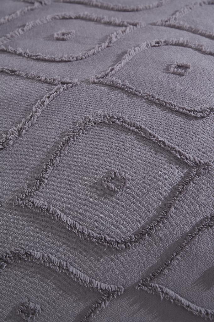 Çeyiz Diyarı Pirot 2 Parça Tek Kişilik Pike Takımı Antrasit - 5