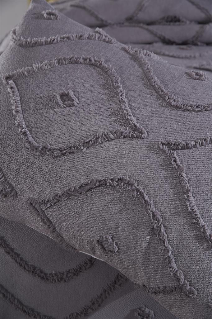 Çeyiz Diyarı Pirot 2 Parça Tek Kişilik Pike Takımı Antrasit - 6