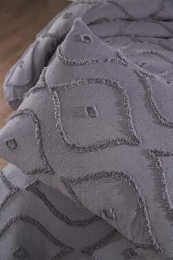 Çeyiz Diyarı Pirot 2 Parça Tek Kişilik Pike Takımı Antrasit - 7