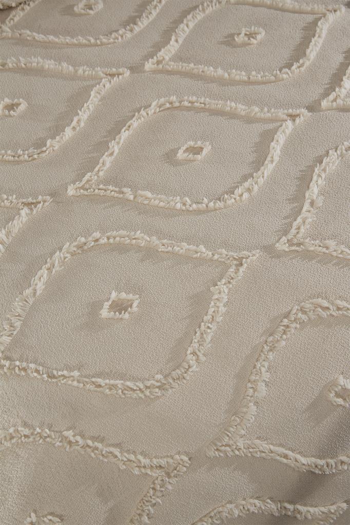 Çeyiz Diyarı Pirot 2 Parça Tek Kişilik Pike Takımı Bej - 4