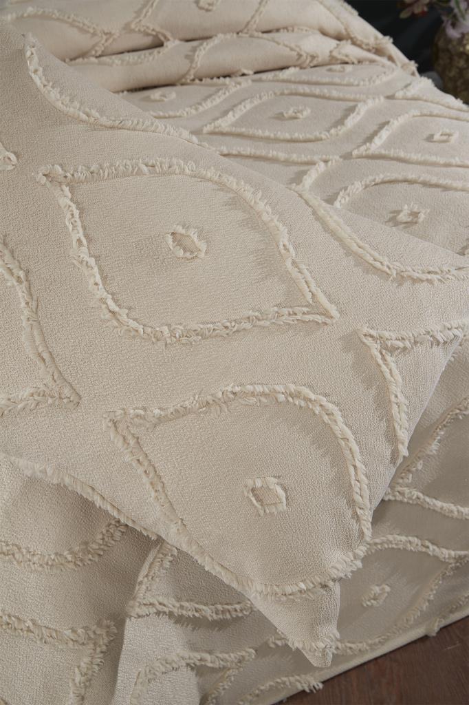 Çeyiz Diyarı Pirot 2 Parça Tek Kişilik Pike Takımı Bej - 6