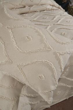 Çeyiz Diyarı Pirot 2 Parça Tek Kişilik Pike Takımı Bej - 6