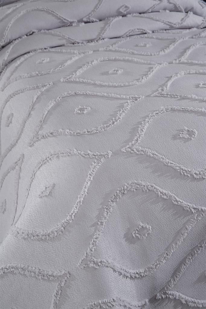 Çeyiz Diyarı Pirot 2 Parça Tek Kişilik Pike Takımı Gri - 3