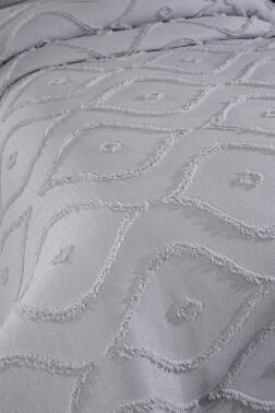 Çeyiz Diyarı Pirot 2 Parça Tek Kişilik Pike Takımı Gri - 3