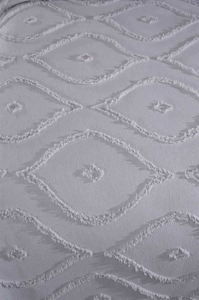 Çeyiz Diyarı Pirot 2 Parça Tek Kişilik Pike Takımı Gri - 4