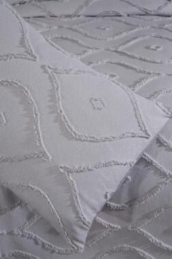 Çeyiz Diyarı Pirot 2 Parça Tek Kişilik Pike Takımı Gri - 5